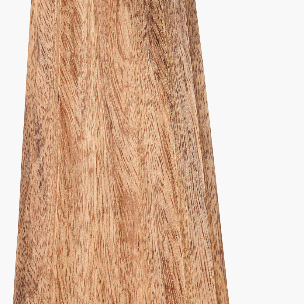 Draydon Natural Mango Wood Textured Cone Table Lamp